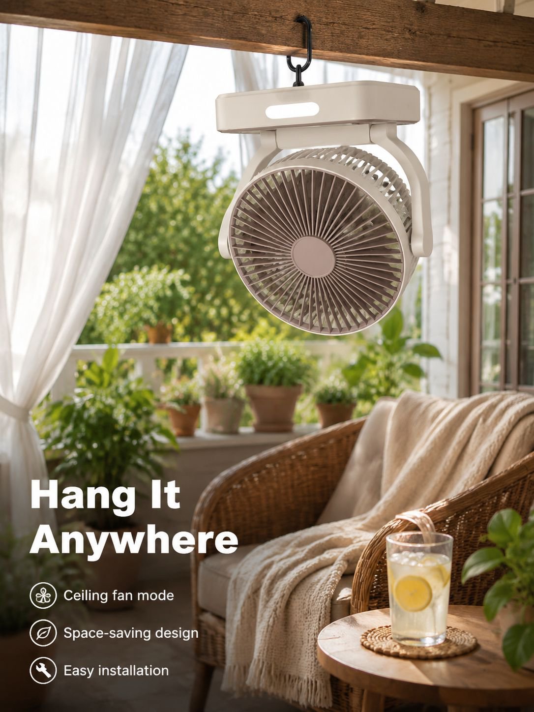 3-in-1 Night Light Rechargeable Fan Cell Phone Holder Ceiling Fan