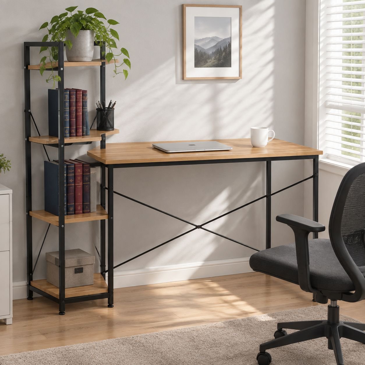 Multi-layer storage computer desk