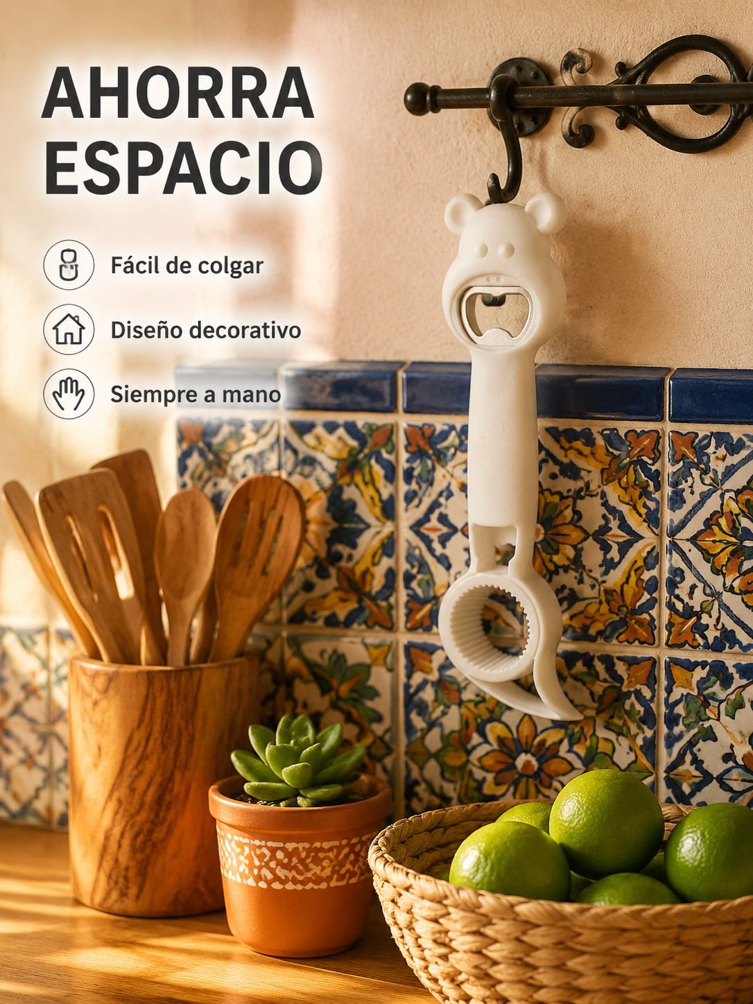Abridor multipropósito de cuatro en uno