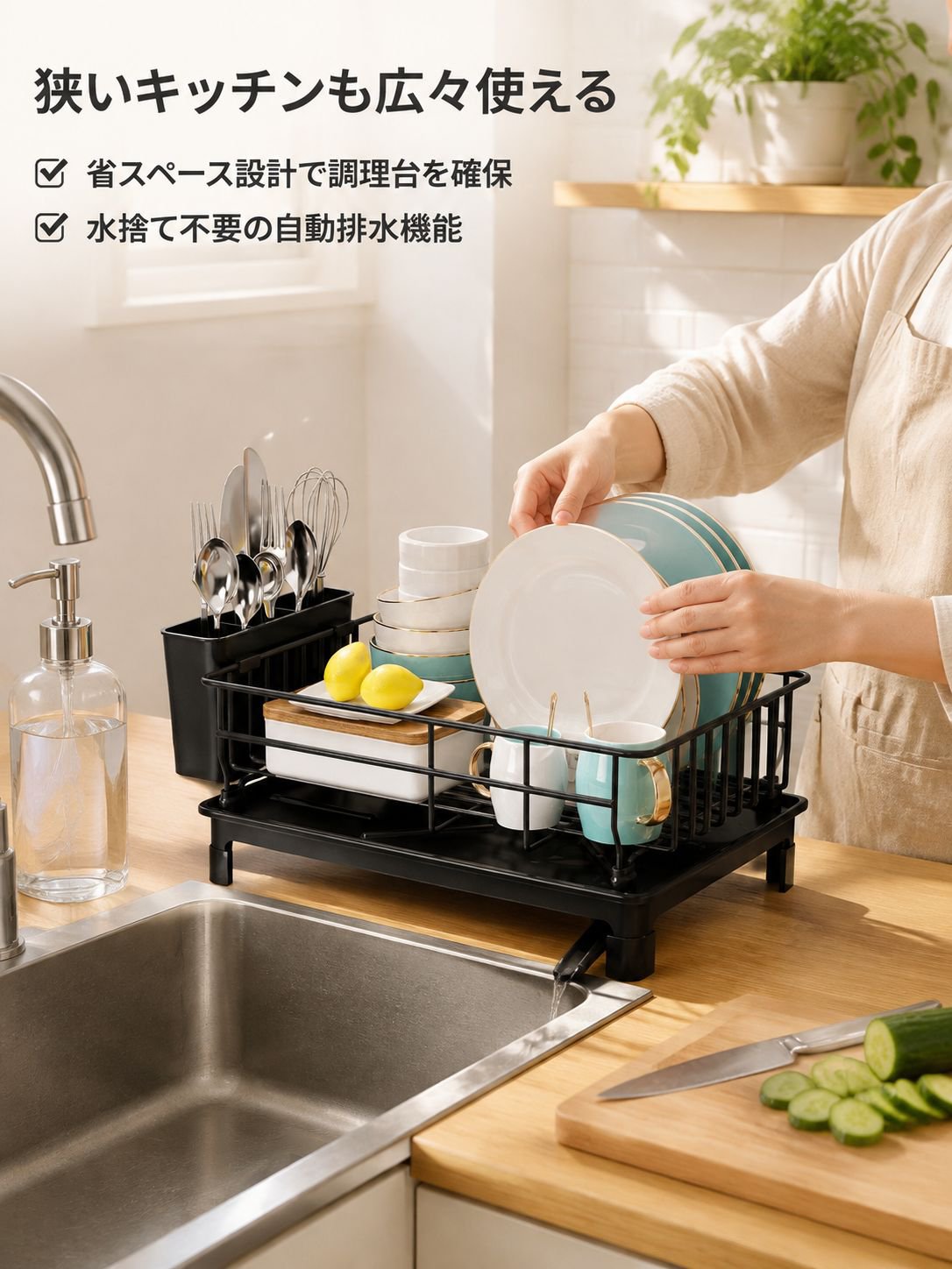 食器と箸の水切り収納ラック