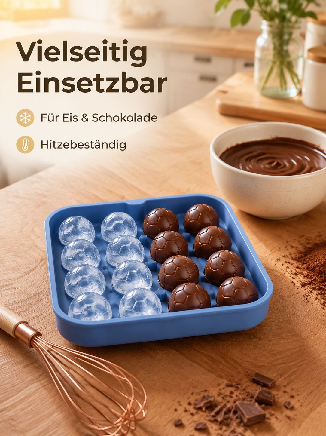 Lebensmittelechte runde Silikon-Eiswürfelform