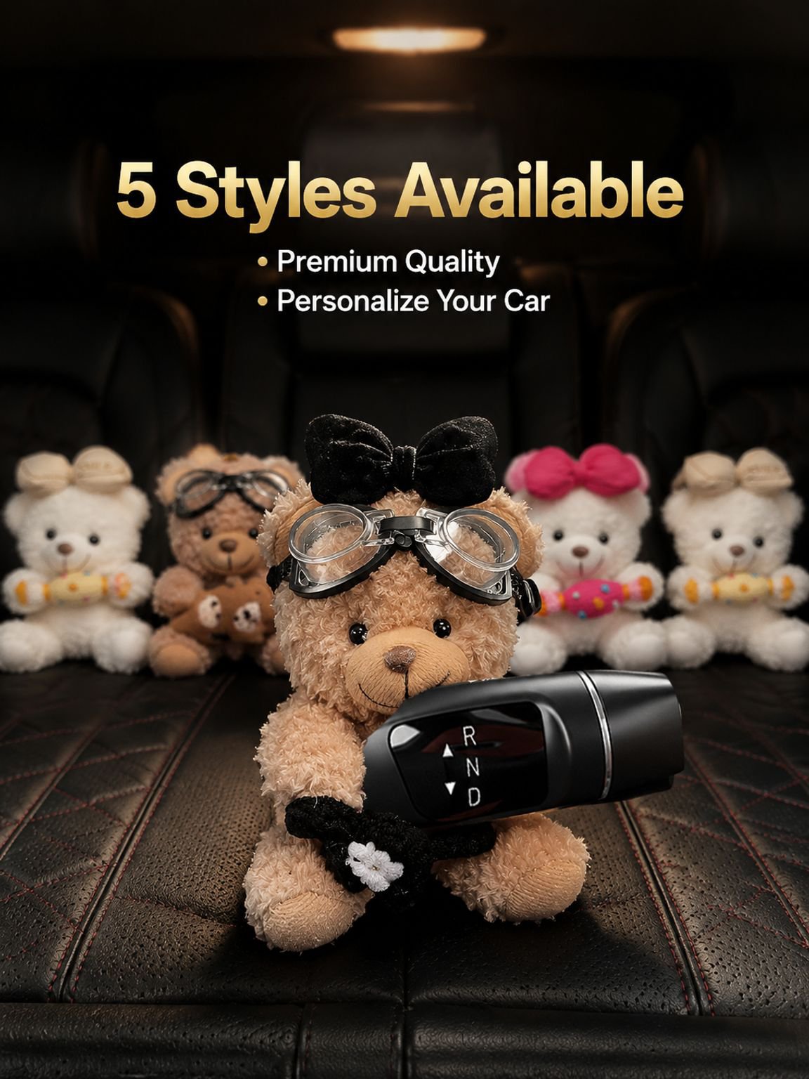 Cute bear gear lever steering wiper lever decorative ornaments car interior car center control scree