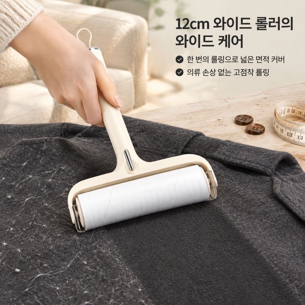 와이드 테이프클리너 롤러 뜯어쓰는 돌돌이 반려동물 털제거 먼지제거기