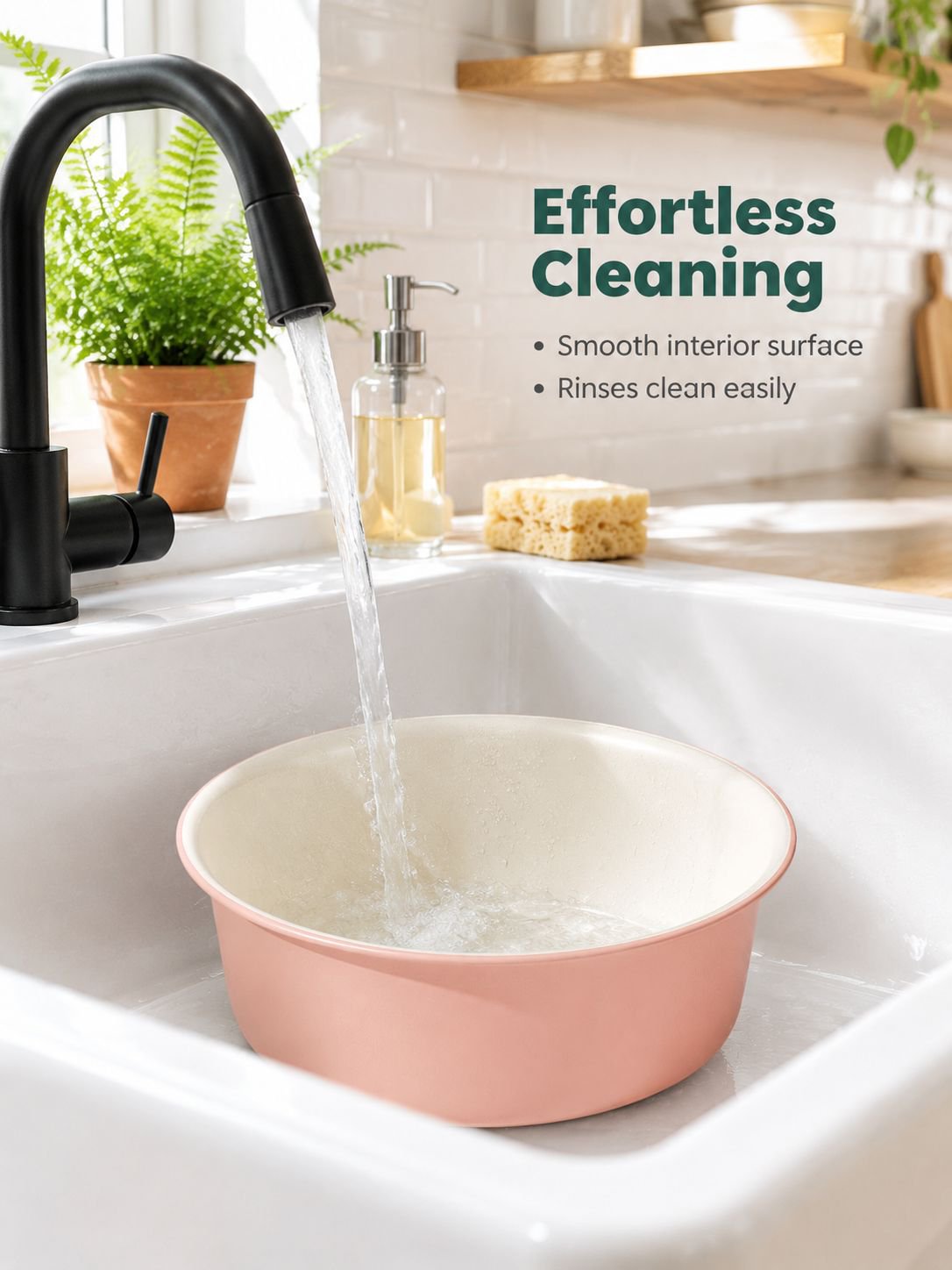 Roomy plastic wash basin for everyday household chores