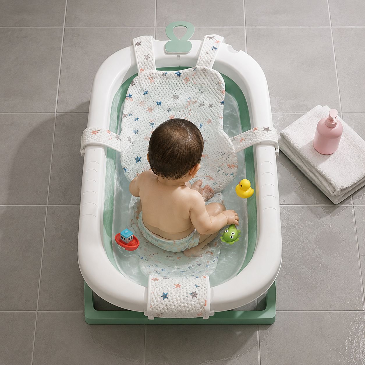 Large capacity baby tub with anti-slip design