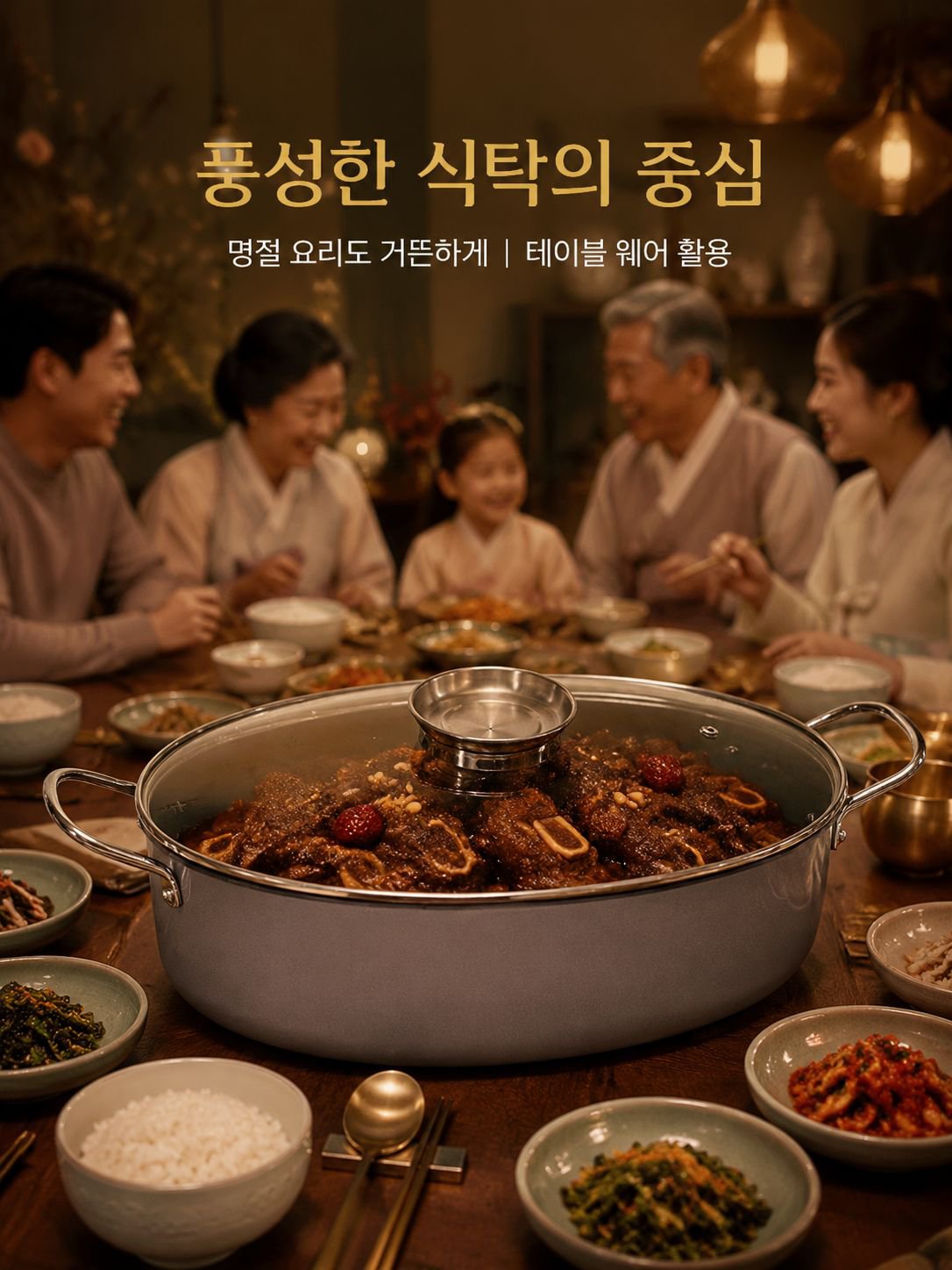 두 개의 손잡이 유리뚜껑 찜솥