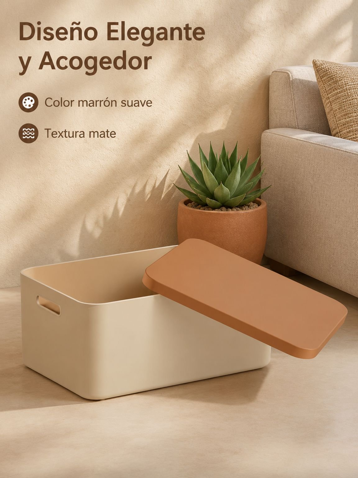 Caja de almacenamiento con tapa multiusos