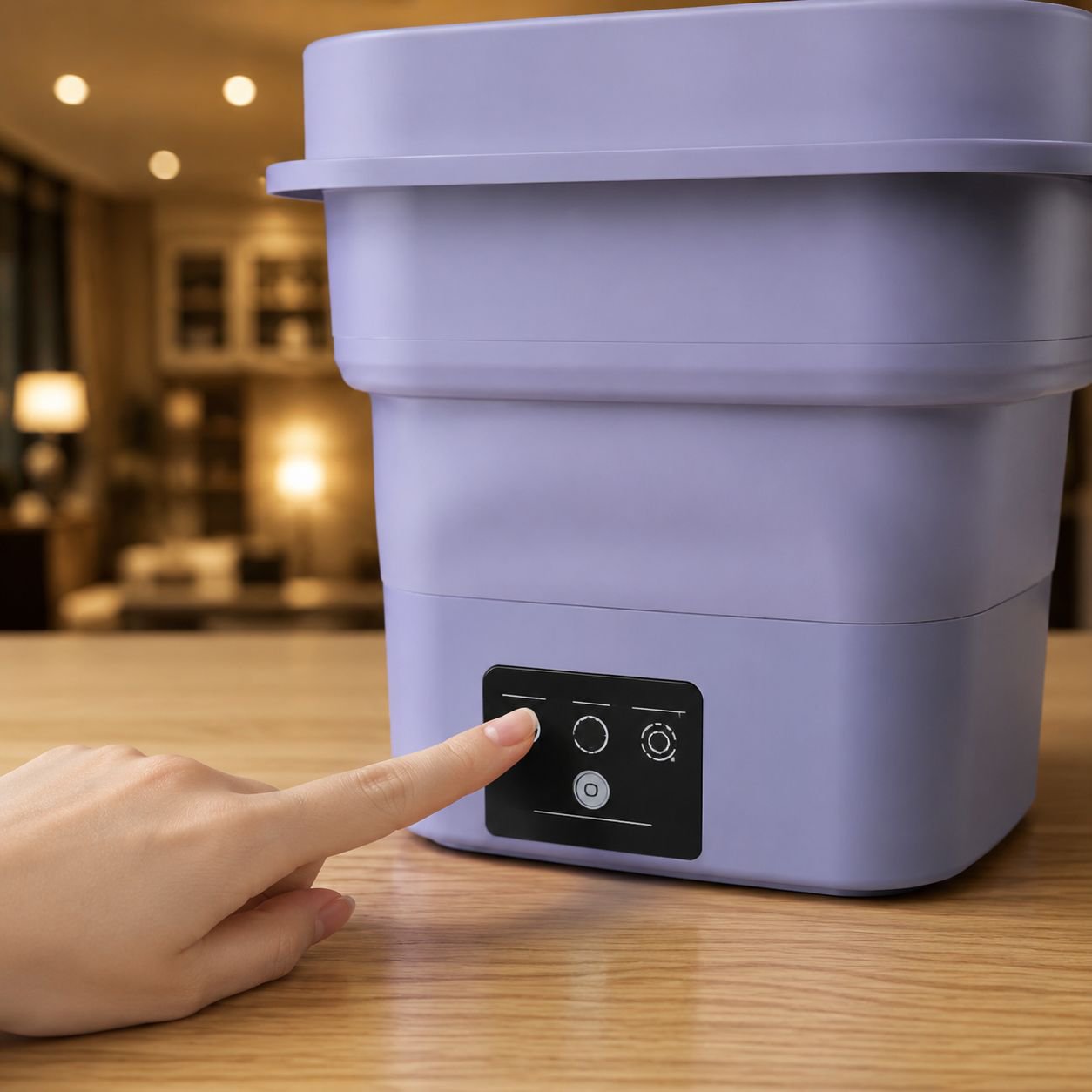 Portable folding washing machine with compact design