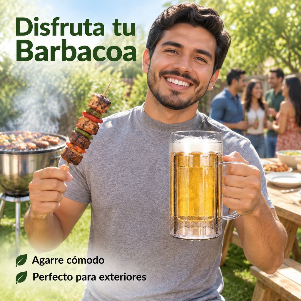 Jarra de cerveza de plástico PET 500ml con asa para KTV y bar