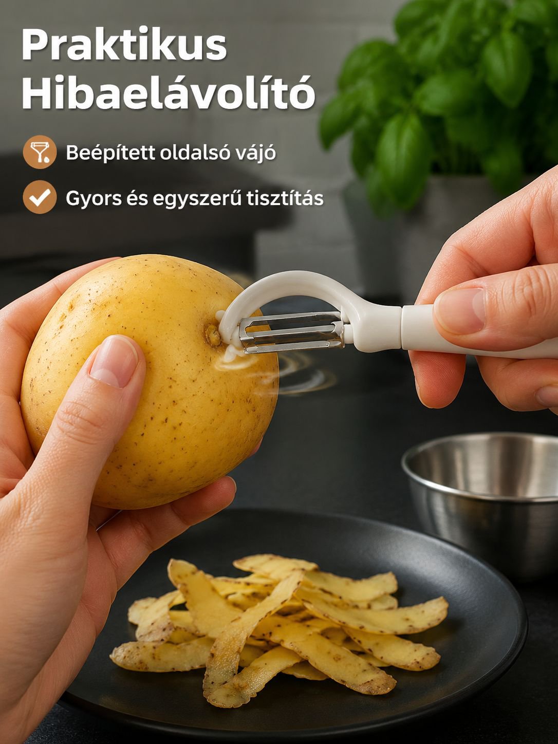 Kemény héjas zöldség- és gyümölshámozó