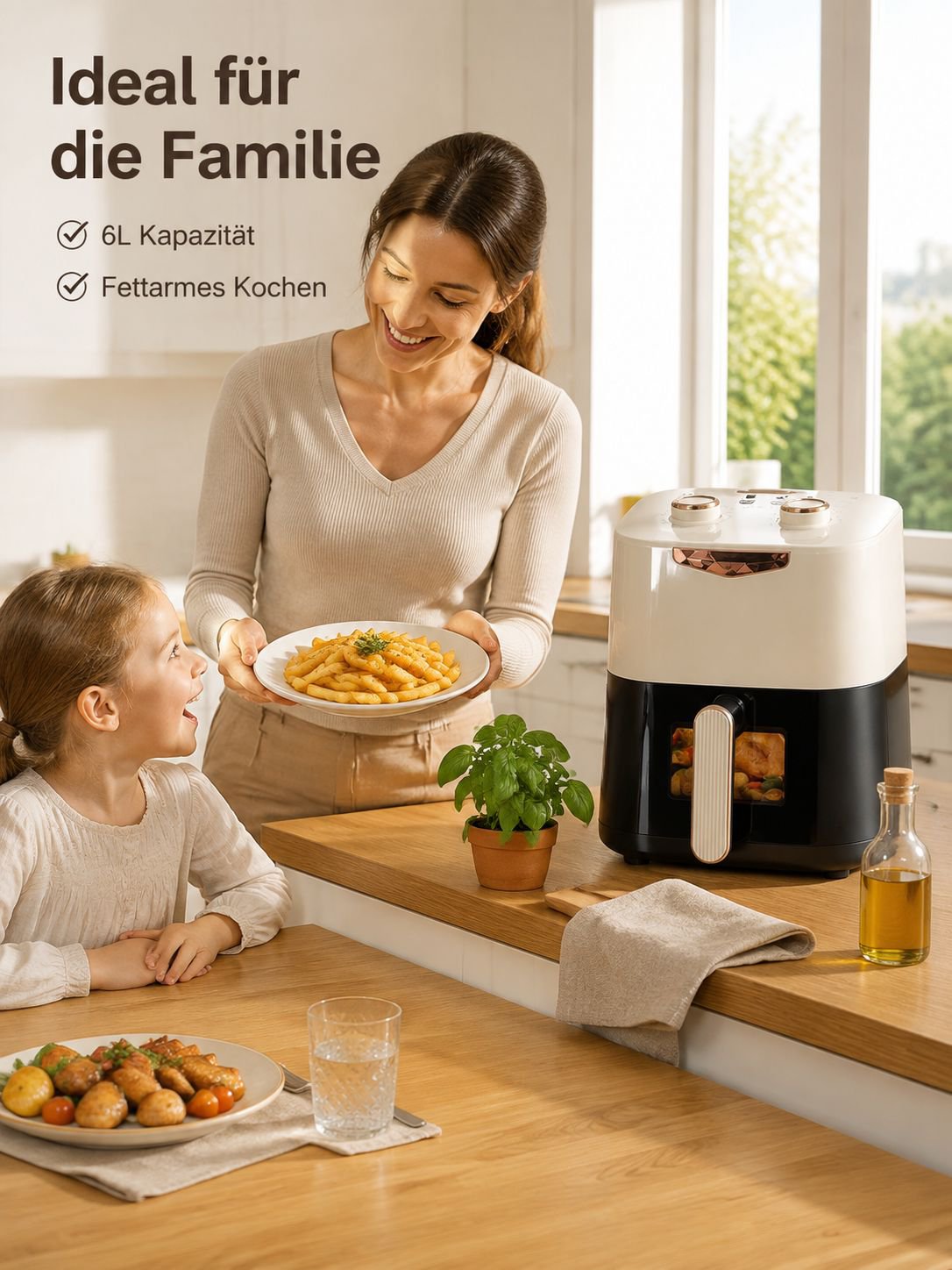 Große elektrische Fritteuse mit Mehrfachfunktion