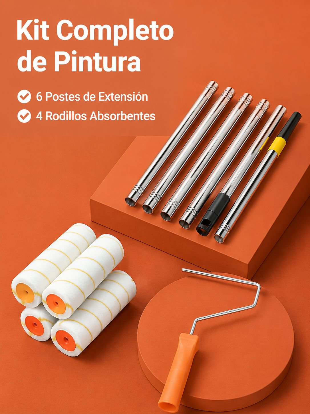 Kit de rodillos para pintar en casa, herramientas de decoración de paredes