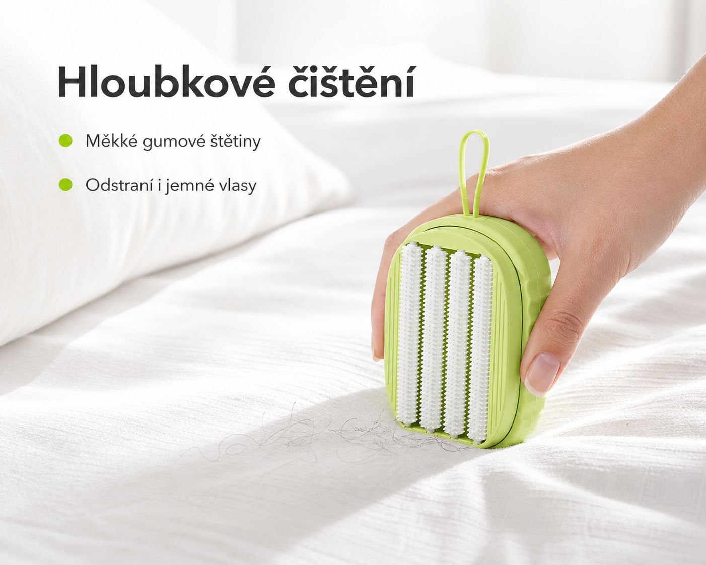 Detailní pohled na měkkou gumovou strukturu válečku