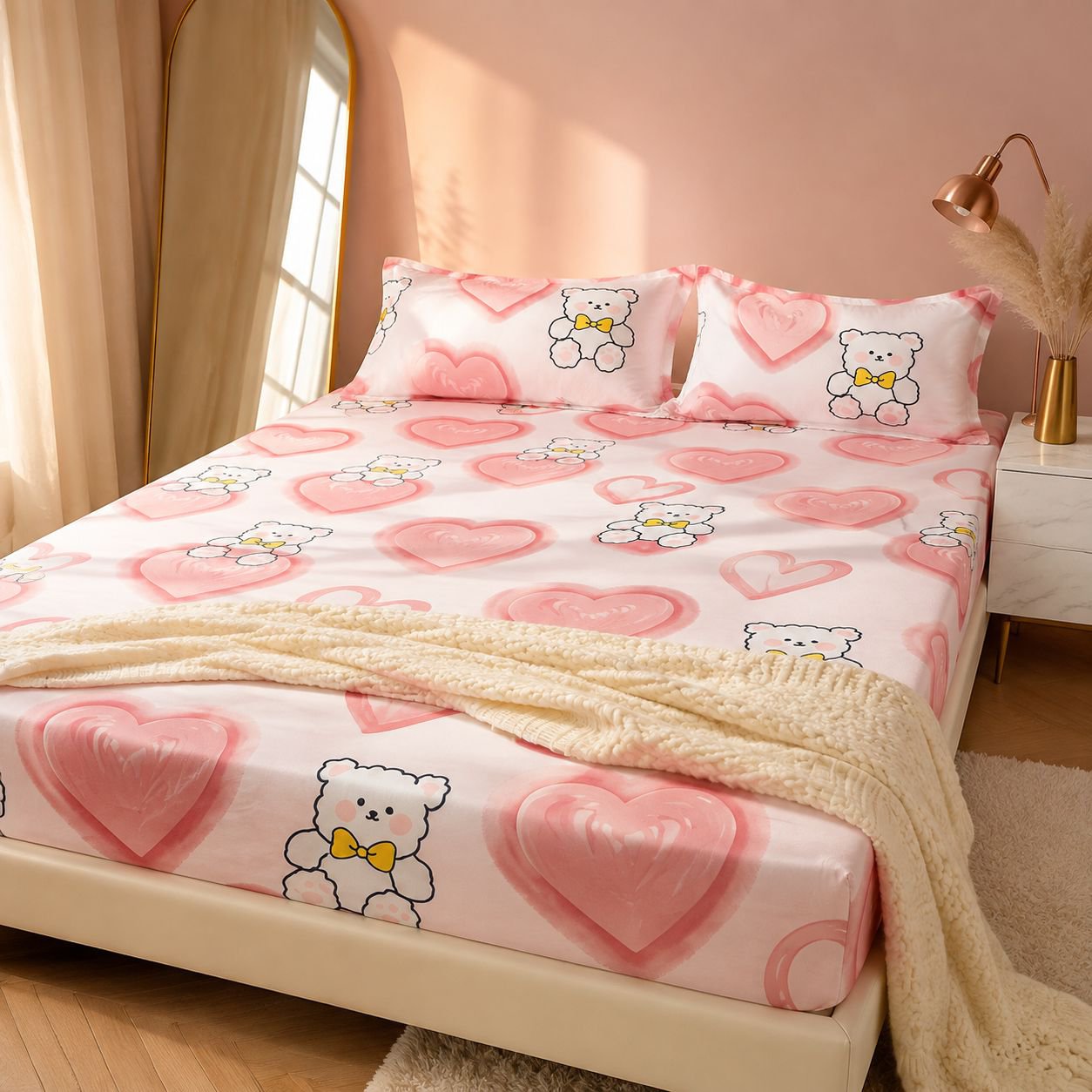 Elastic edge mattress protector fitting demonstration