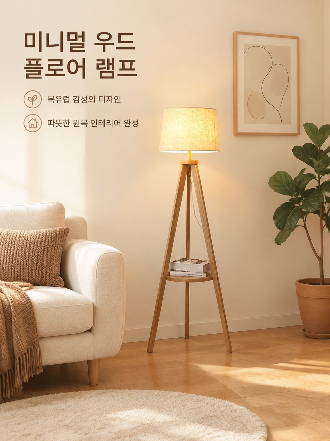 실목 삼각대 안정 거실 장식 마루등