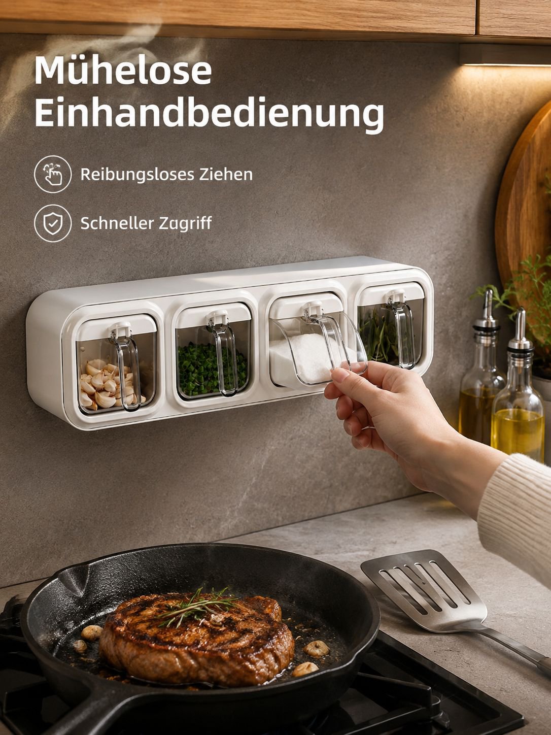 Multifunktionale Aufbewahrungsbox für Salz und Gewürze