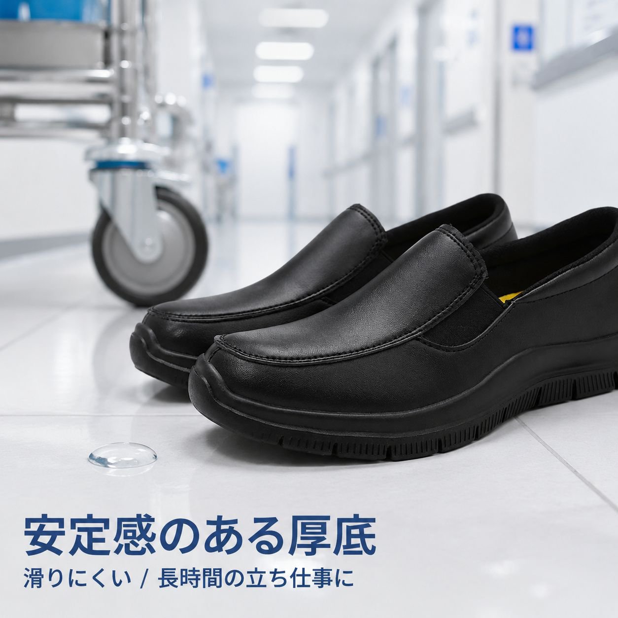 軽量フラットホワイトナーススニーカー レディース