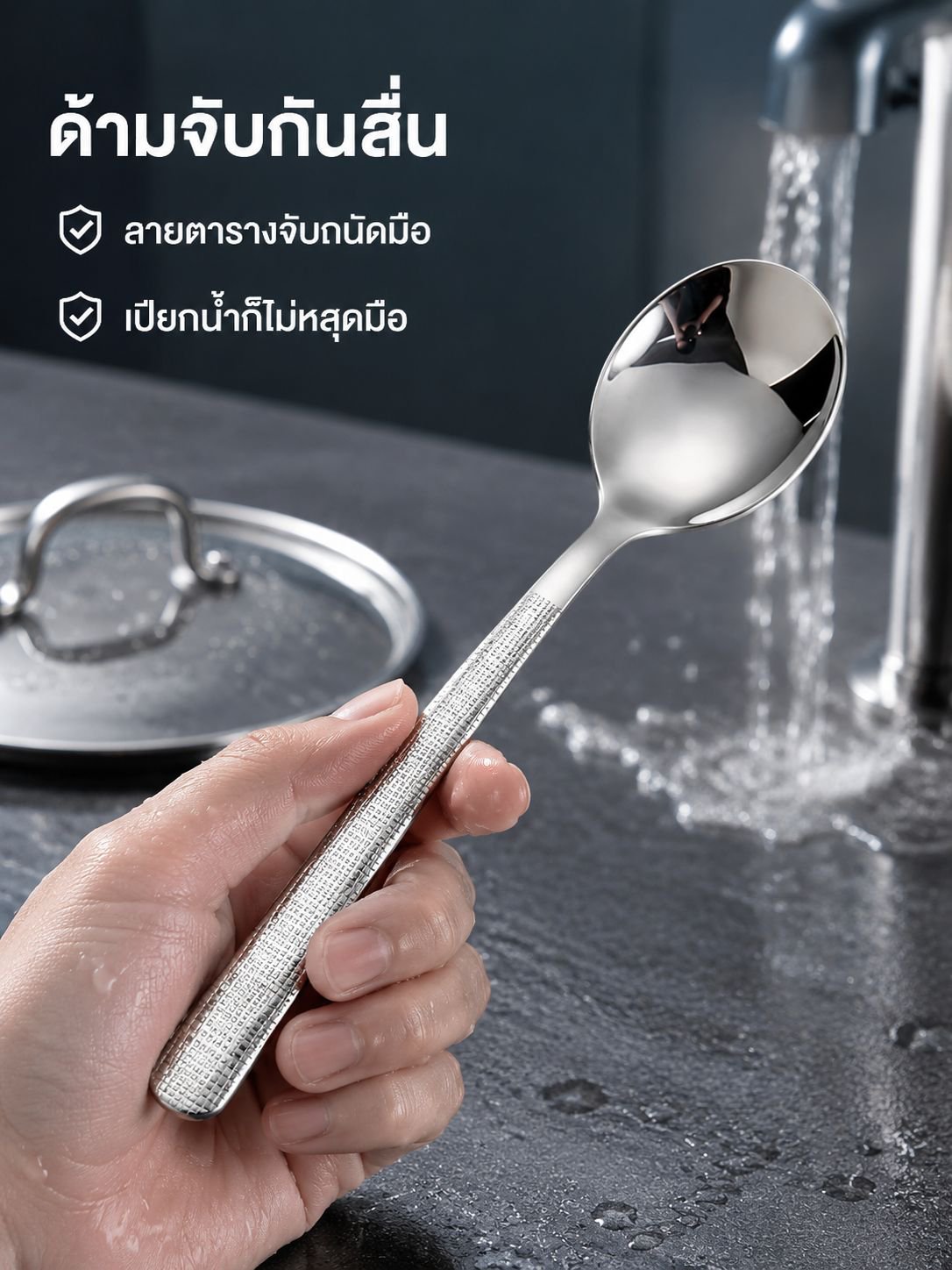ช้อนกินข้าวสแตนเลสขัดเงา