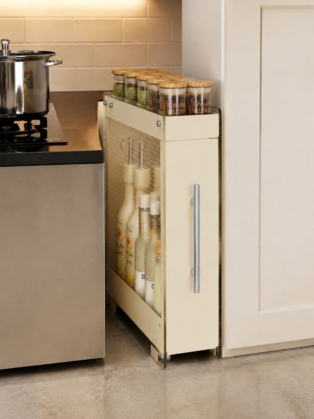 Étagère à épices amovible pour la cuisine, étagère de rangement murale pour