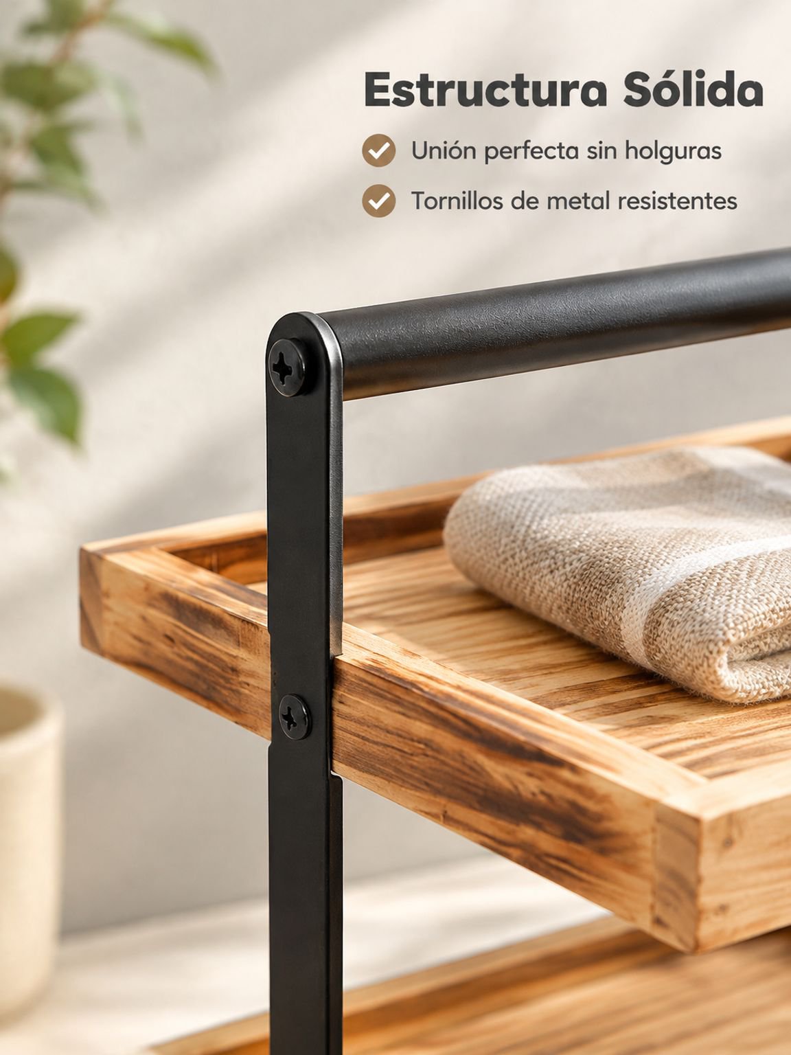 Estantería auxiliar de dos niveles para accesorios de baño