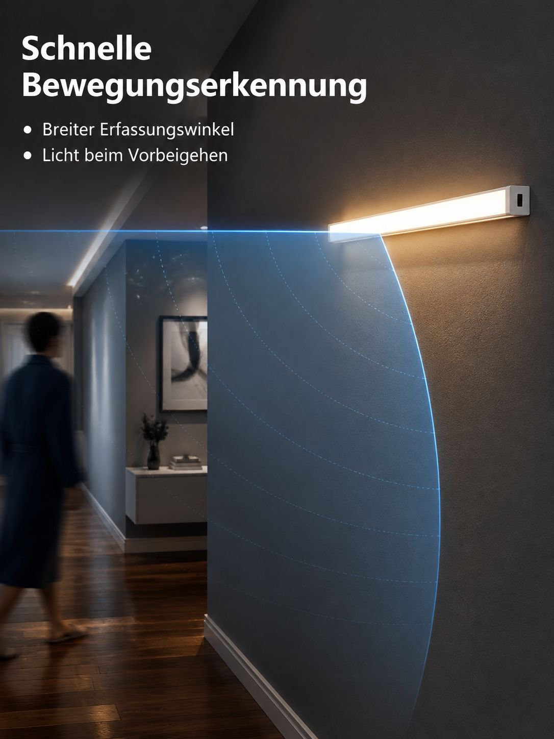 Kabellose LED-Nachtleuchte mit Magnetstreifen, einfach zu installieren