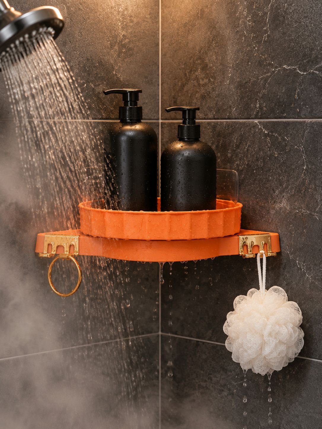 Modernes dreieckiges Regal für die Badezimmerwand