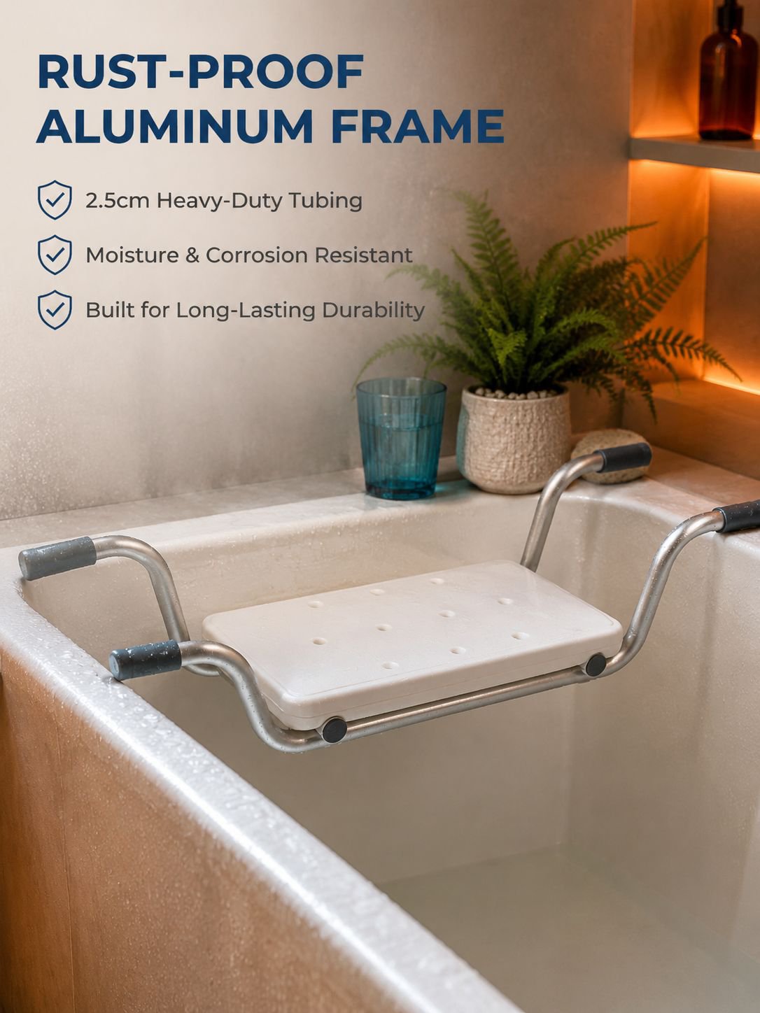 Non-Slip Bath Seat and Storage Shelf for Elderly, Pregnant Women, and Children