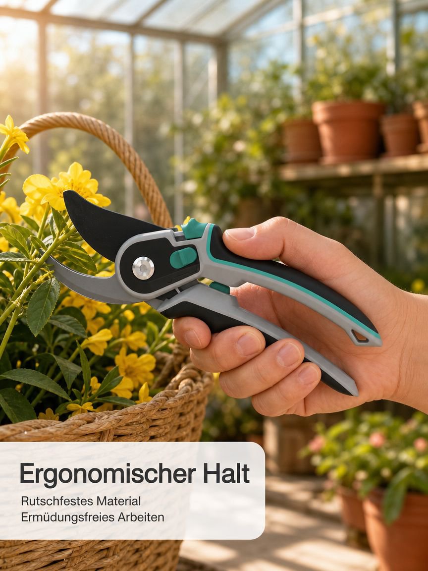 Rostresistente, zweifach verstellbare Gartenschere aus SK85 Hochkohlenstoffstahl