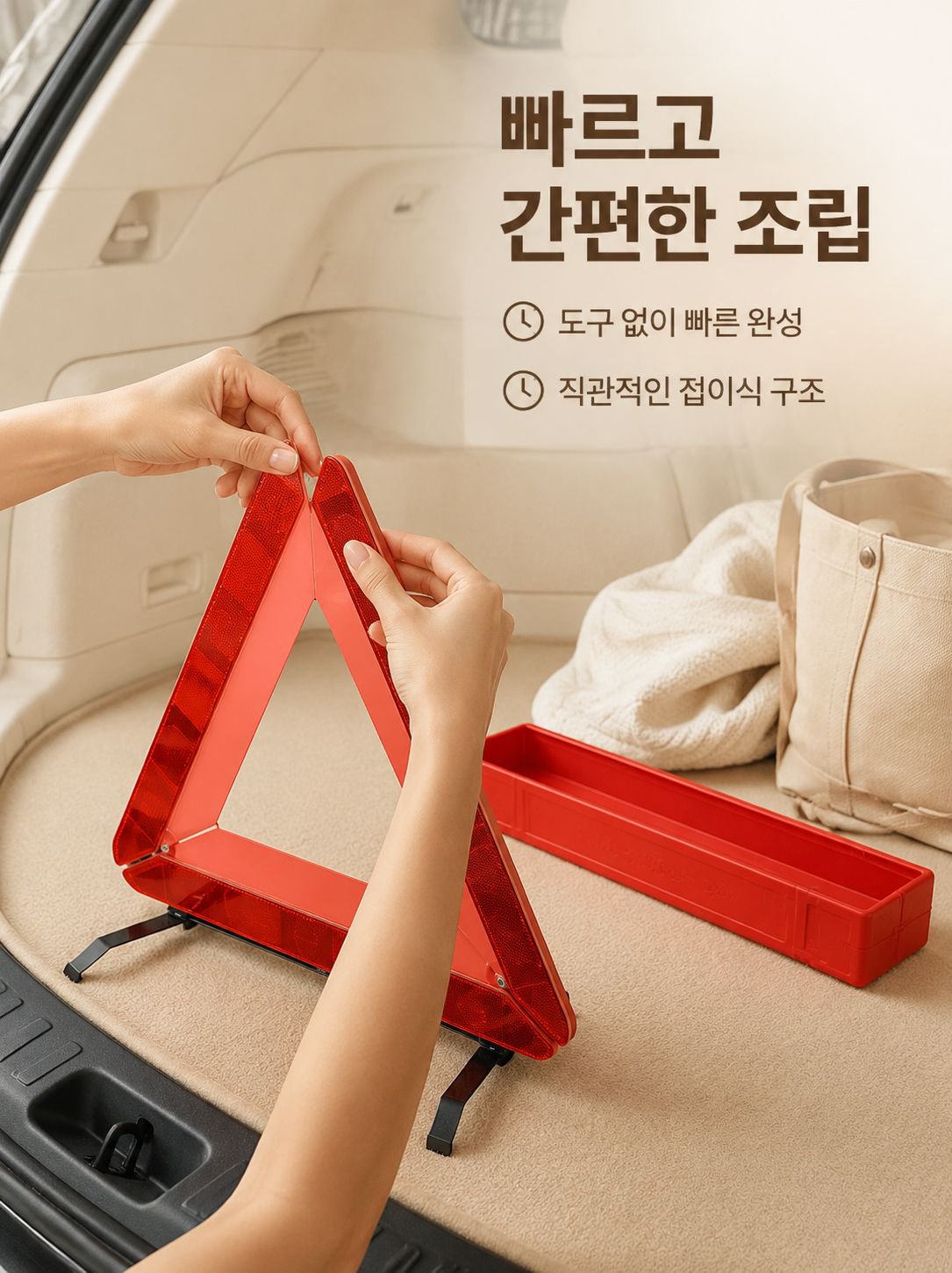 자동차 삼각대 경고판 설치 방법
