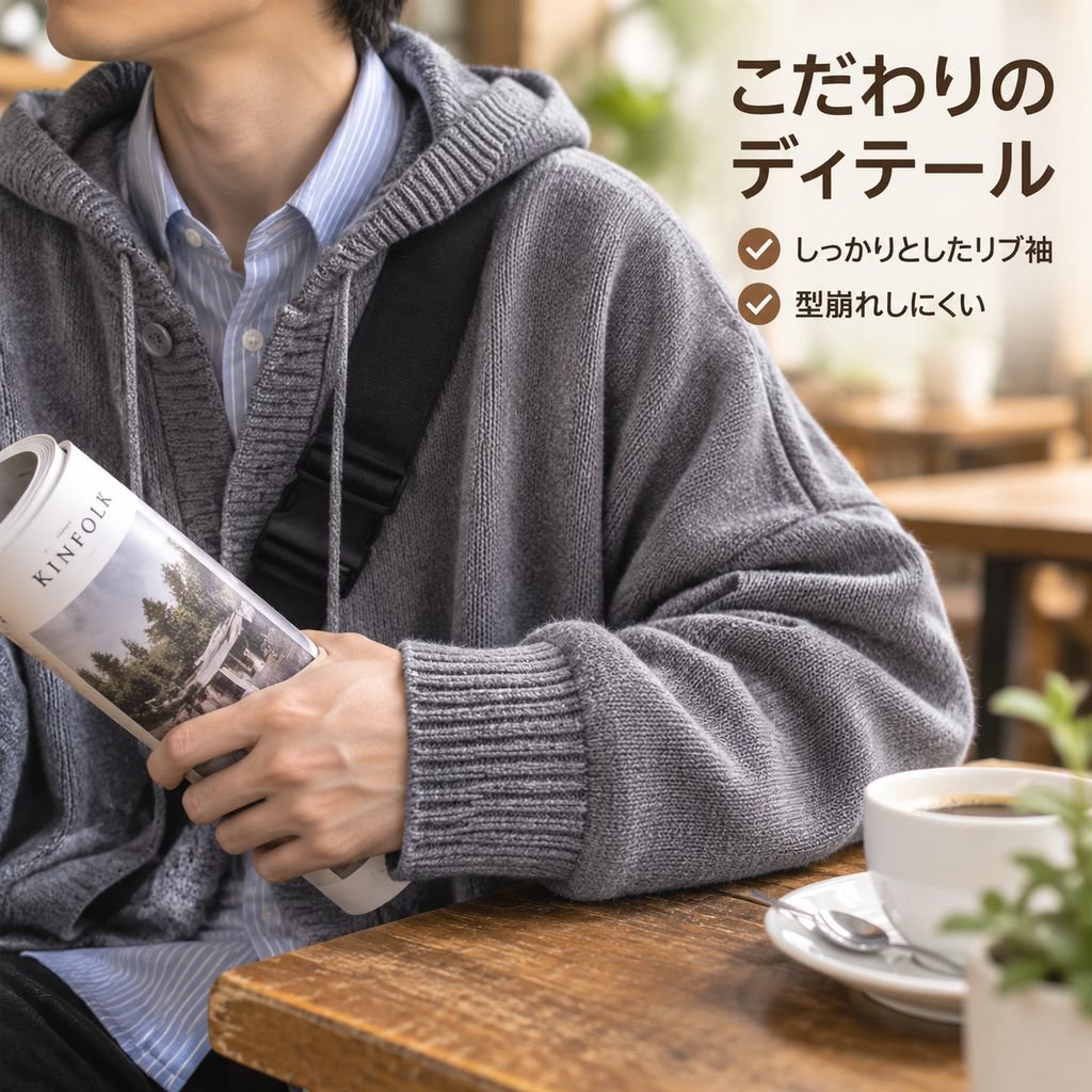 レトロなルーズ感ソフトニットカーディガン