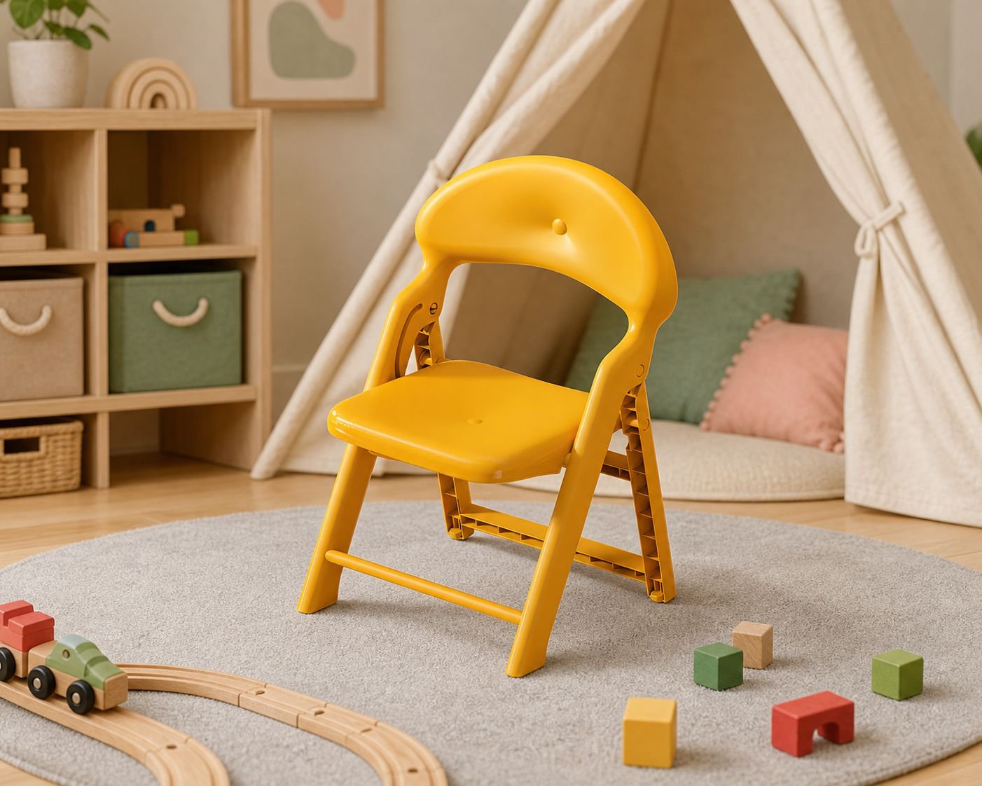 Space-saving kids chair for small rooms