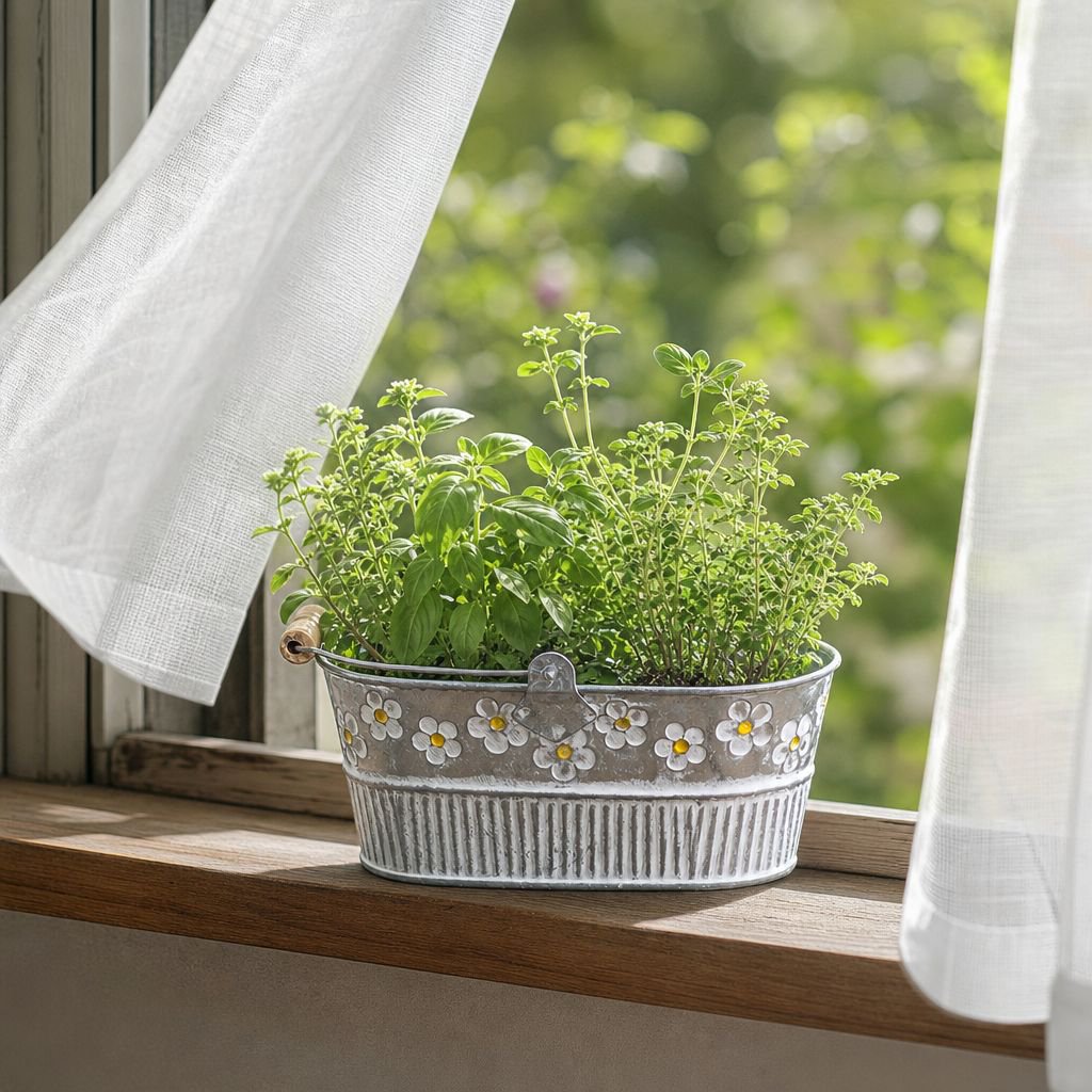 Vintage Tin Milk Bucket Flower Pot Home Decor Planter