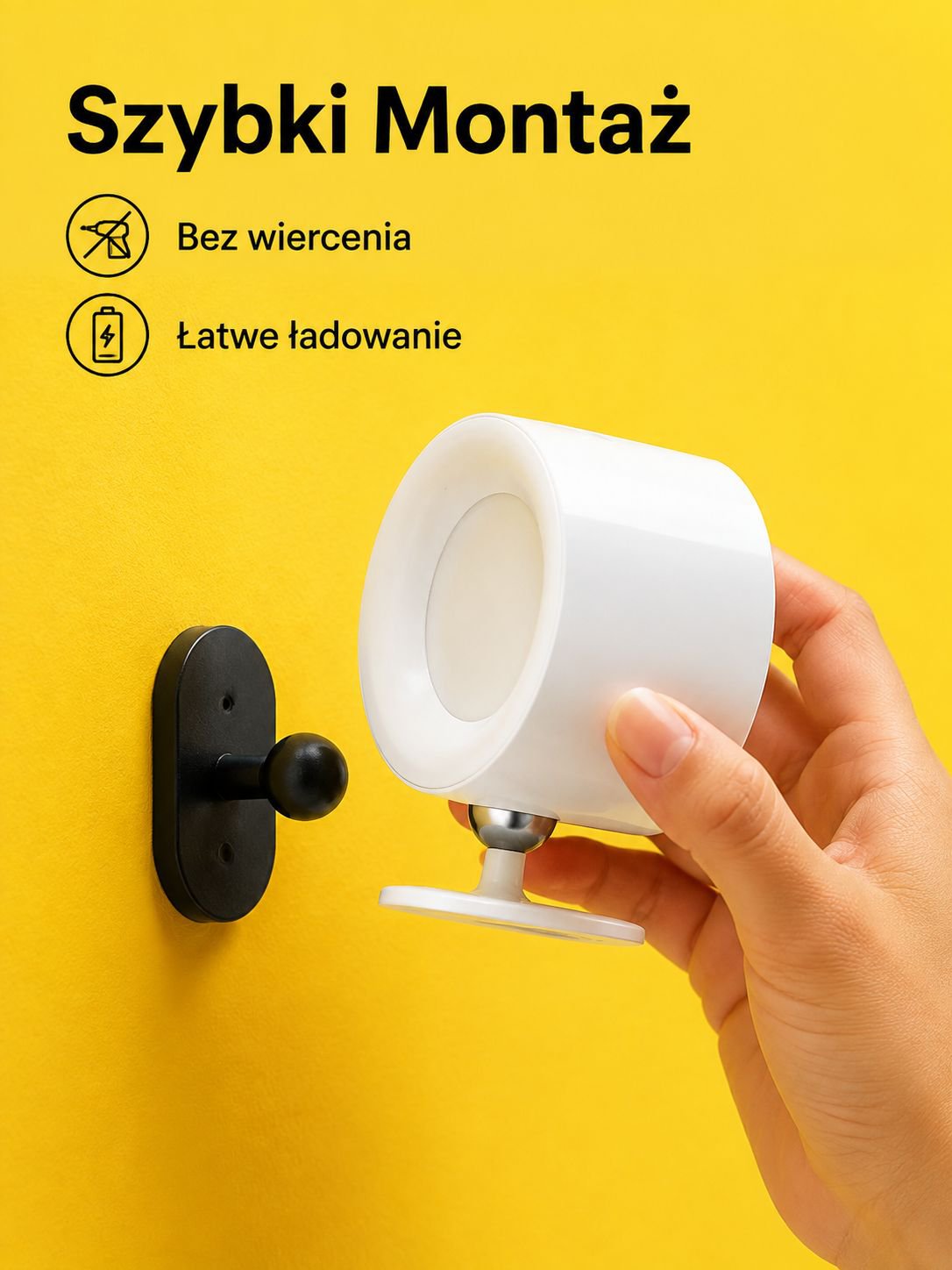 Bezprzewodowy reflektor ładowany – montaż bez wiercenia