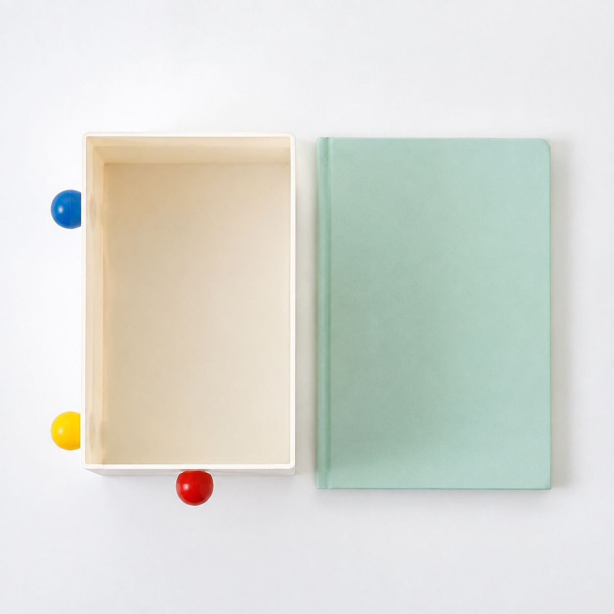 Modern dorm room desk with colorful storage organizer