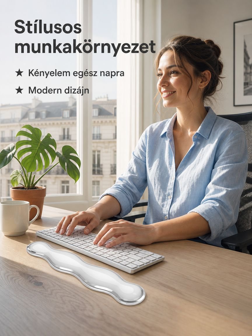 Hűsítő szilikon csuklótámasz egérhez és billentyűzethez