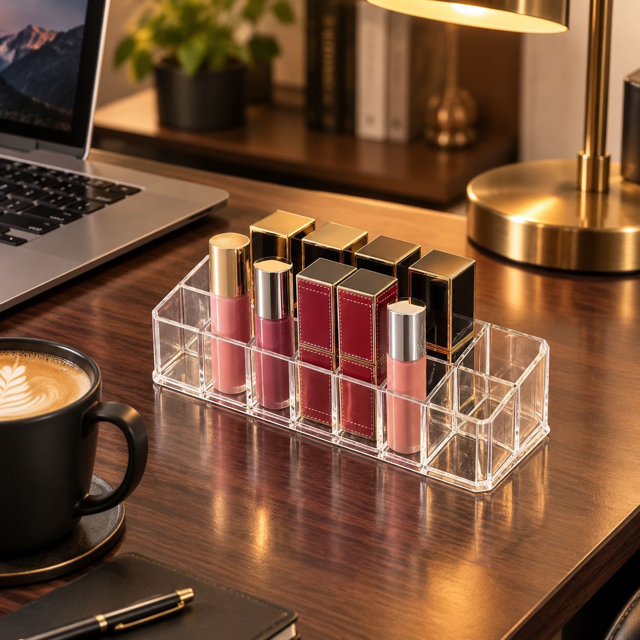 Organizador de maquillaje acrílico para pintalabios