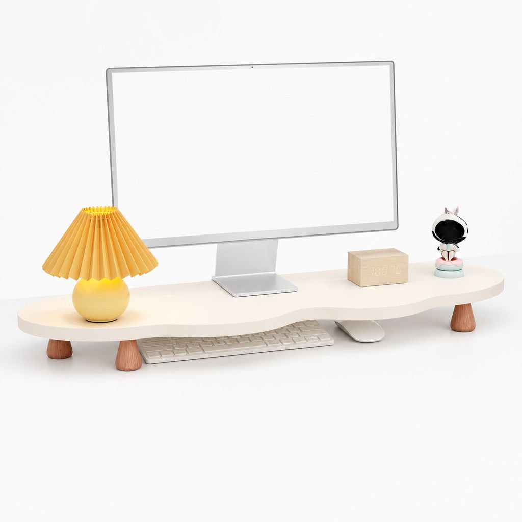Monitor stand with built-in storage for office supplies