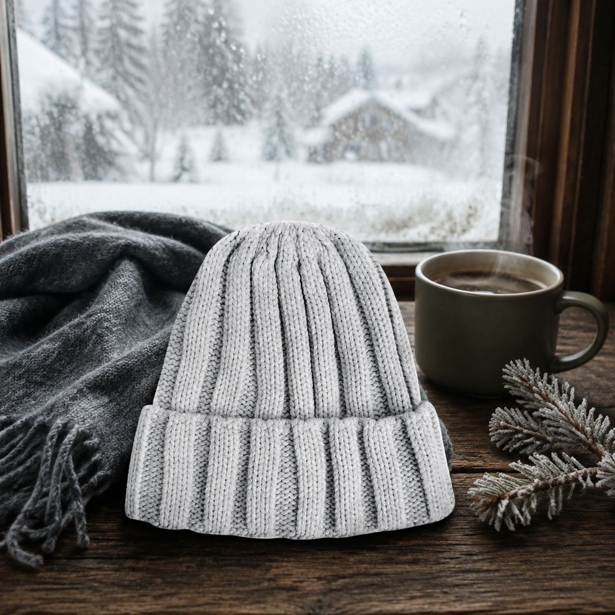Wollmütze, warm und vielseitig, einfarbige Strickmütze für Damen und Herren