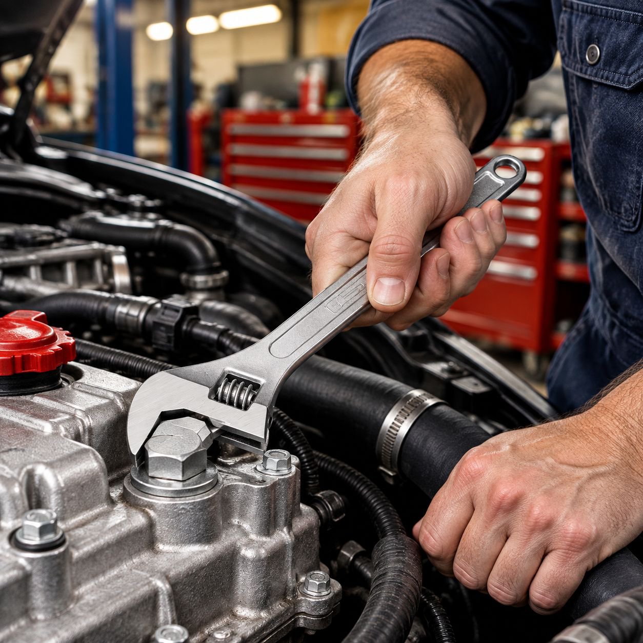 Durable forged steel spanner with ergonomic handle