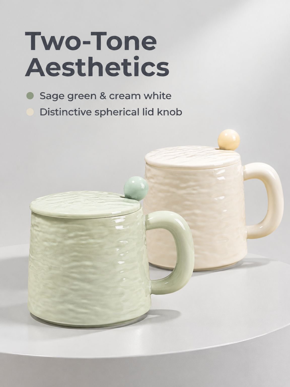High-quality ceramic mug shown in a cozy kitchen setting