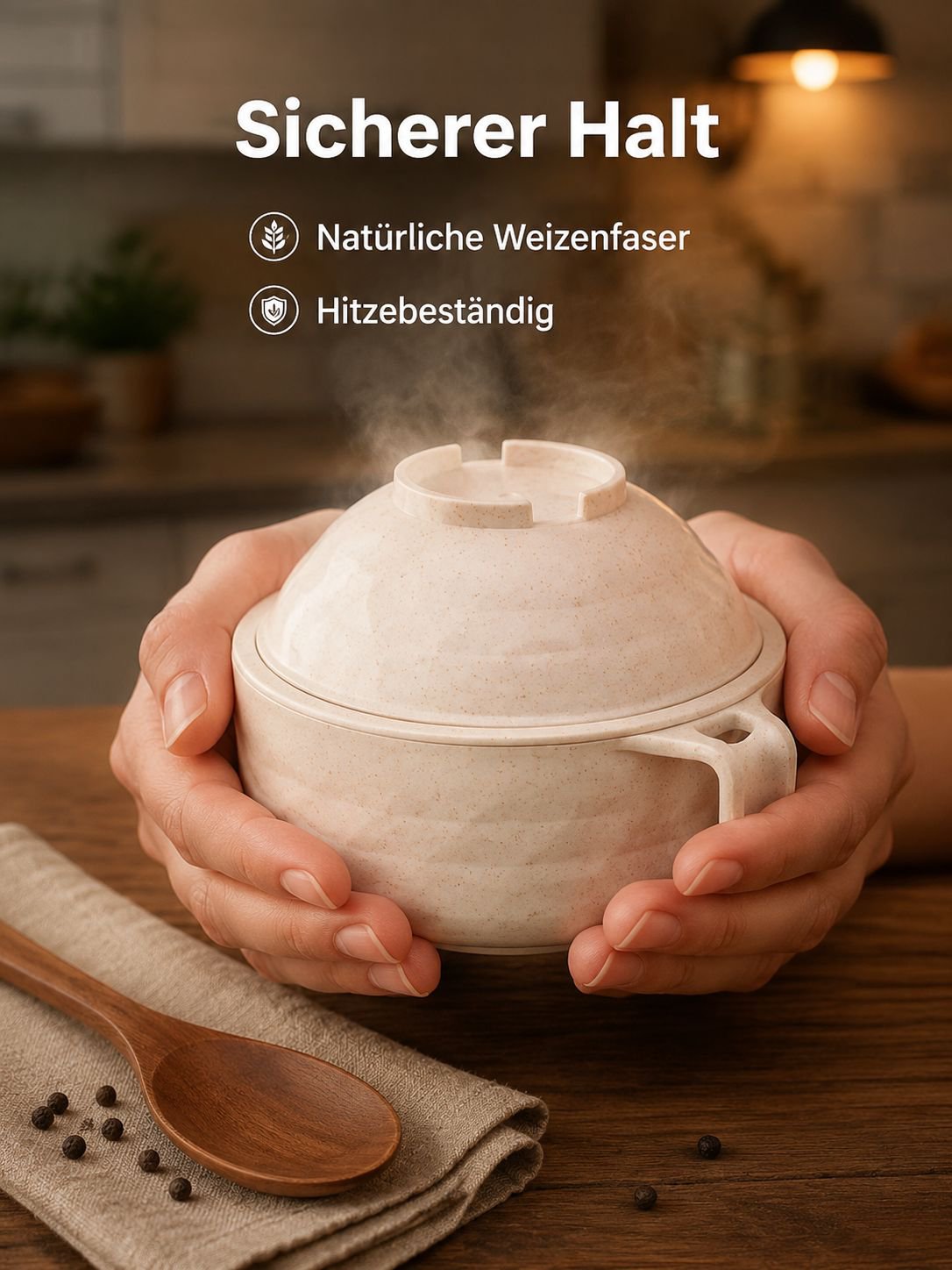 Nachhaltige Weizenstroh-Nudelschüsseln in verschiedenen Farben