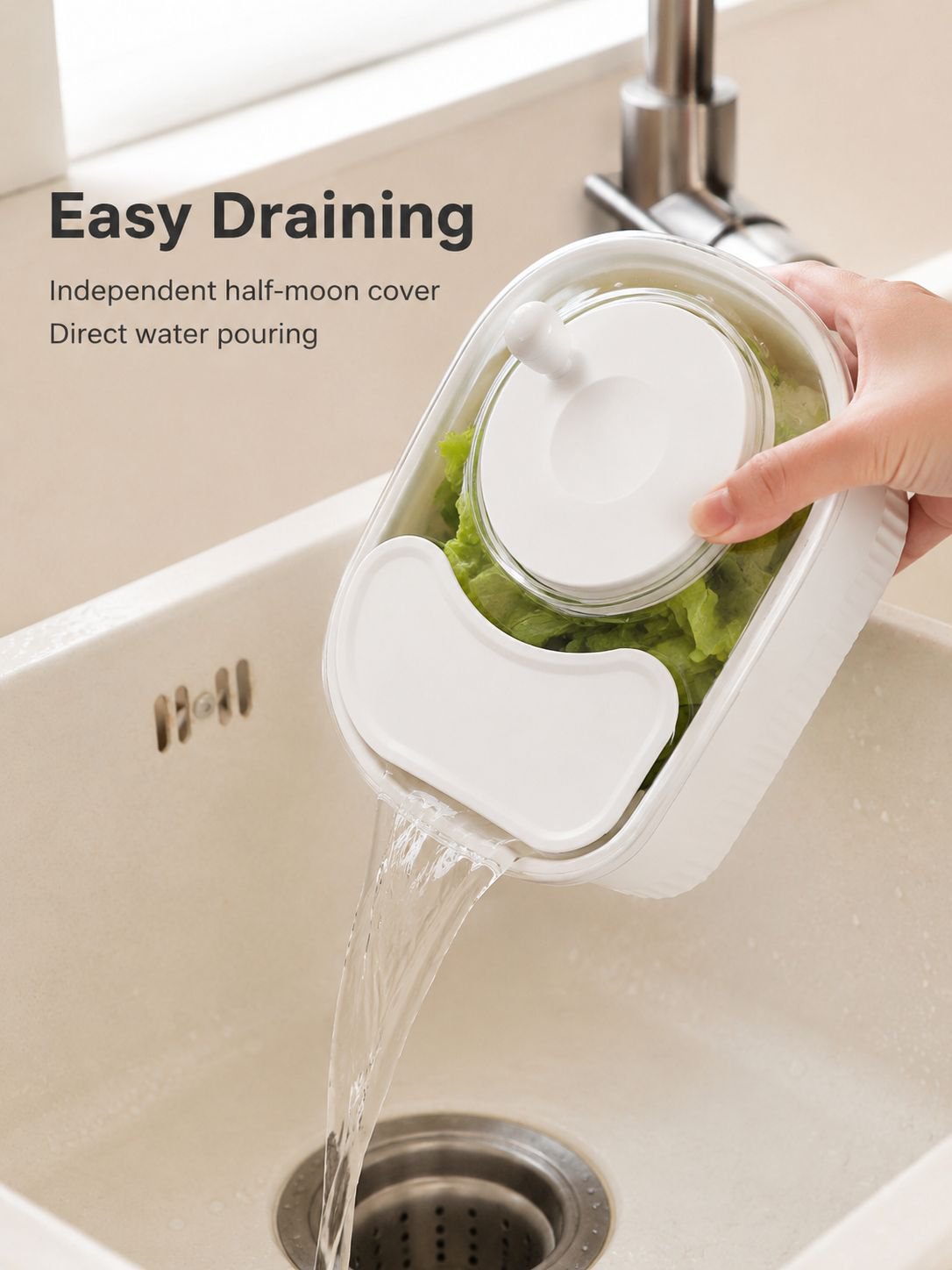 Efficient draining basket for produce