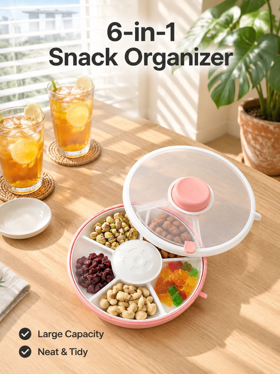 Rotating Snack Container with Lid