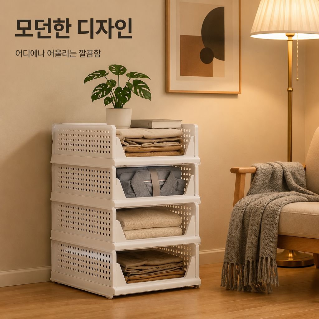 옷장 서랍형 플라스틱 다단 수납 선반