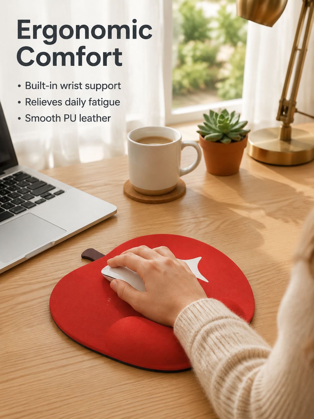 Wrist Mouse Pad Mouse Pad Pu Leather Cartoon Office Portable