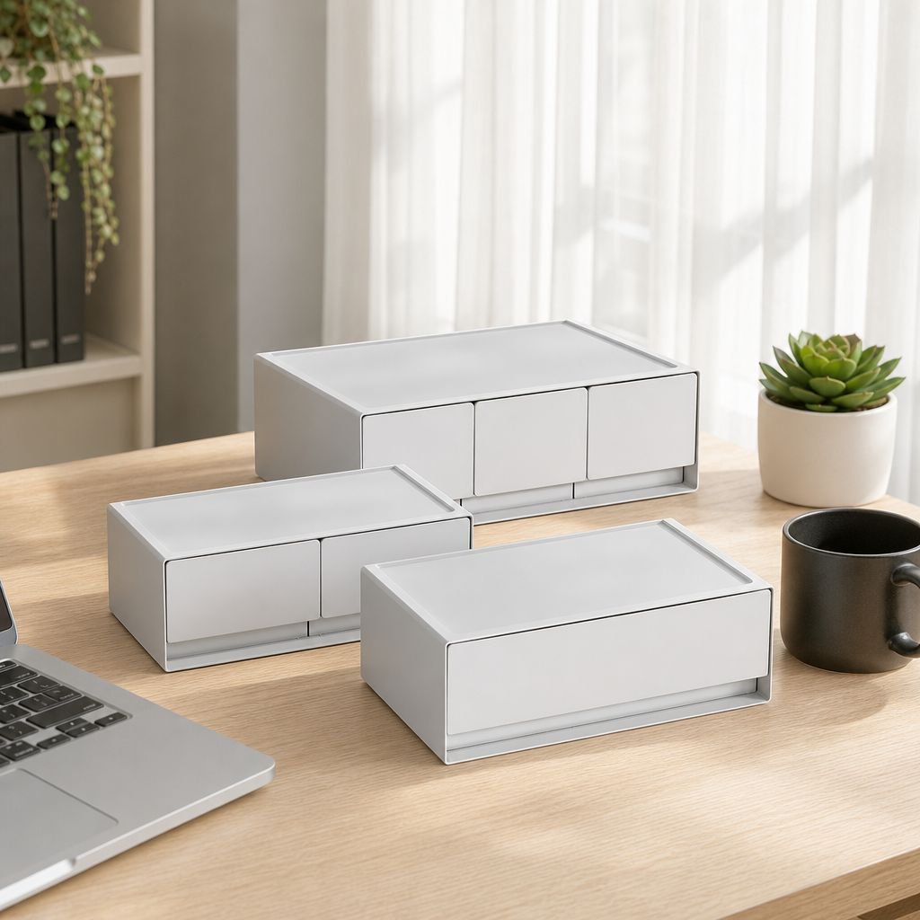 Desktop organizer for pens, paper, and office accessories