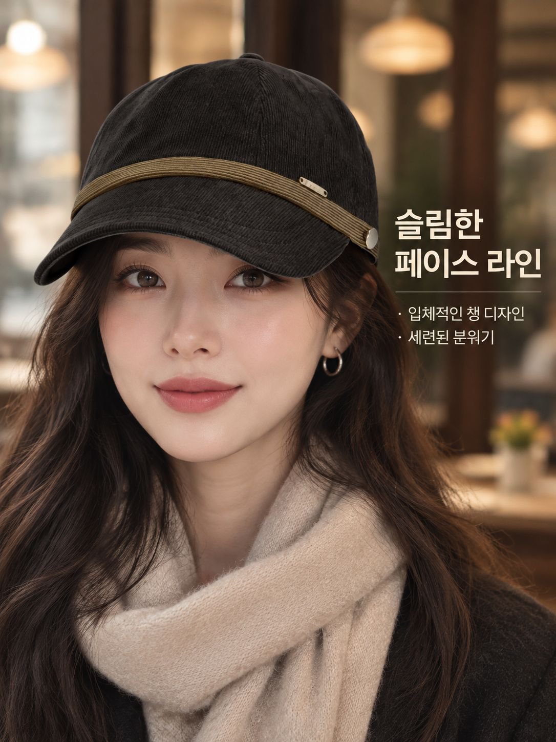  따뜻한 코듀로이 모자 
