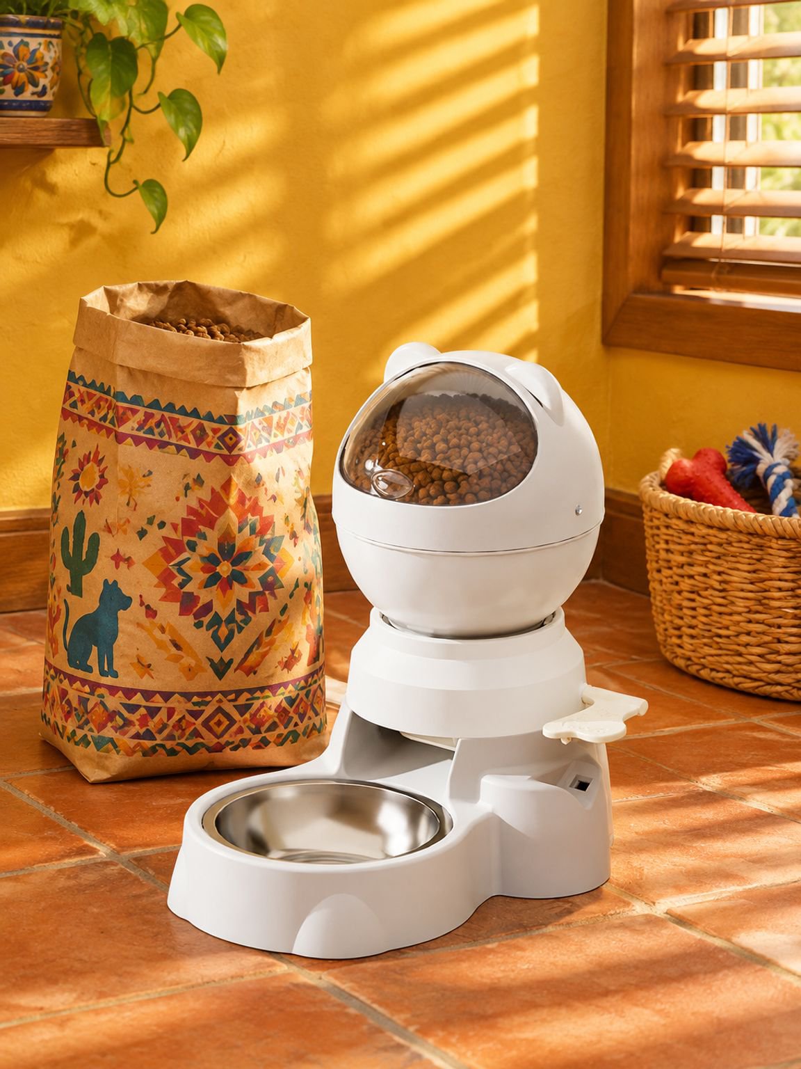 Alimentador interactivo para el entretenimiento de tus mascotas