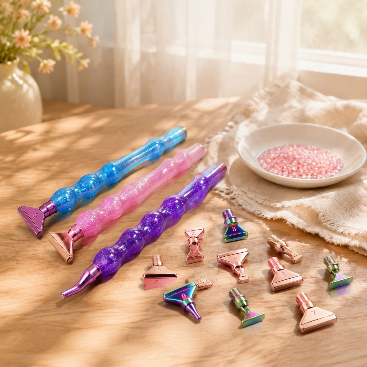 Nouveau stylo de forage à points en résine pour peinture au diamant, pointe de stylo à fil en plasti