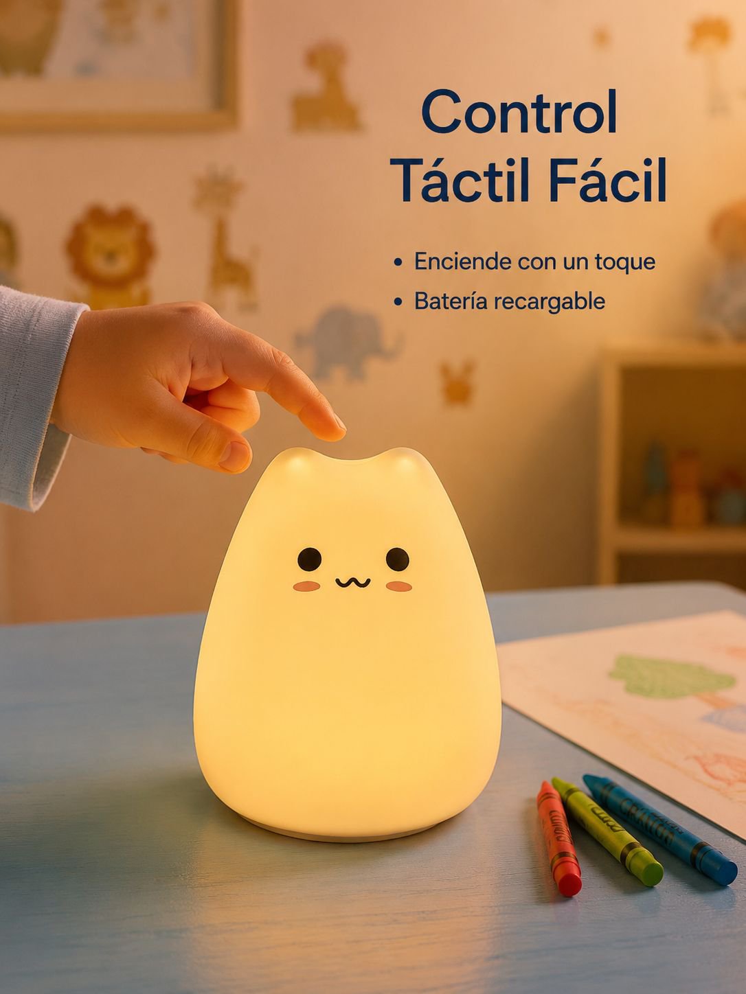 Lámpara de noche de silicona con forma de caricatura , lámpara de mesa para niños